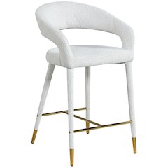 Destiny Cream Fabric Stool
