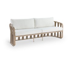 San Pietro 90.5" Cream Waterproof Fabric Outdoor Sofa