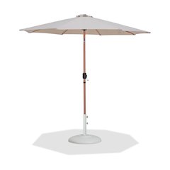 Fiji Beige Fabric / Matte White Aluminum Patio Umbrella with Base Sets