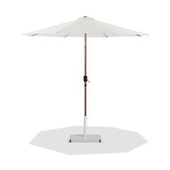 Fiji White Fabric / Matte White Aluminum Patio Umbrella with Base Sets