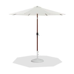 Fiji White Fabric / Matte White Aluminum Patio Umbrella with Base Sets