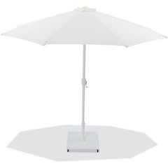 Fiji White Fabric / Matte White Aluminum Patio Umbrella with Base Sets