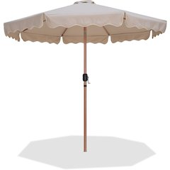 Amalfi Beige With Cream Piping Fabric Patio Umbrellas