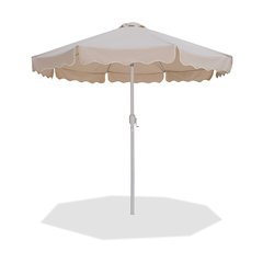 Amalfi Beige With Cream Piping Fabric Patio Umbrellas
