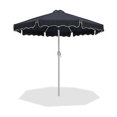 Amalfi Black With Cream Piping Fabric Patio Umbrellas