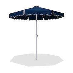 Amalfi Navy With Cream Piping Fabric Patio Umbrellas