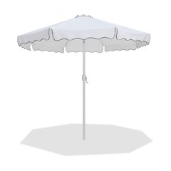 Amalfi White With Black Piping Fabric Patio Umbrellas