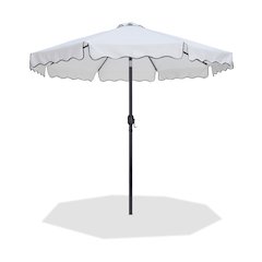 Amalfi White With Black Piping Fabric Patio Umbrellas