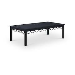 Portofino Black Aluminum Outdoor Patio Coffee Table, Black