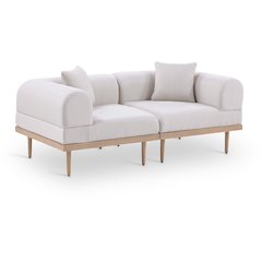 Laguna 71" Beige Water Resistant Fabric 2pc. Outdoor Modular Loveseat