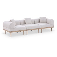Laguna 106.5" Beige Water Resistant Fabric 3pc. Outdoor Modular Sofa