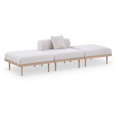 Laguna 106.5" Beige Water Resistant Fabric 3pc. Outdoor Modular Sofa
