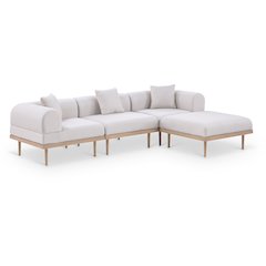 Laguna 106.5" Beige Water Resistant Fabric 4pc. Outdoor Modular Sectional