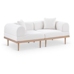 Laguna 71" Cream Water Resistant Fabric 2pc. Outdoor Modular Loveseat