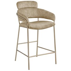 Yara Beige Velvet Counter Stool