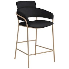 Yara Black Velvet Counter Stool