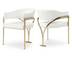 Madelyn Cream Vegan Leather Dining Chair, Set of 2