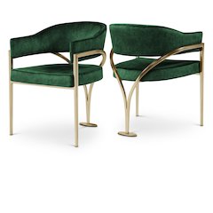 Madelyn Green Velvet Dining Chair, Set of 2