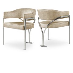 Madelyn Beige Velvet Dining Chair, Set of 2
