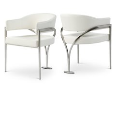 Madelyn Cream Vegan Leather Dining Chair, Set of 2