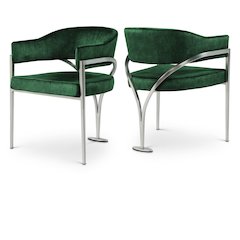 Madelyn Green Velvet Dining Chair, Set of 2