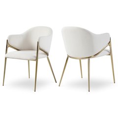 Nial Cream Boucle Fabric Dining Chair, Set of 2