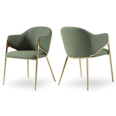 Nial Green Boucle Fabric Dining Chair, Set of 2