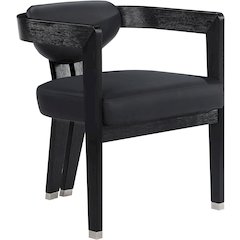 Carlyle Black Vegan Leather Dining Chair