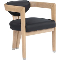 Carlyle Black Vegan Leather Dining Chair
