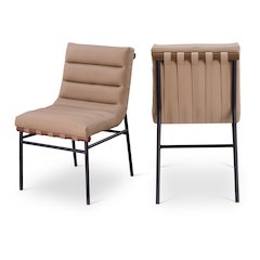 Burke Tan Vegan Leather Dining Chair, Set of 2