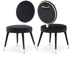 Brandy Black Velvet Dining Chair, Set of 2
