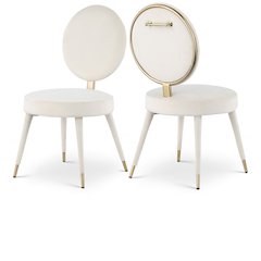 Brandy Cream Velvet Dining Chair, Set of 2