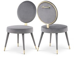 Brandy Grey Velvet Dining Chair, Set of 2
