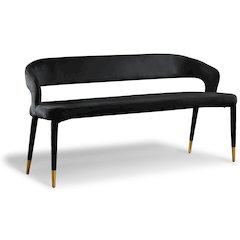 Destiny Black Velvet Bench