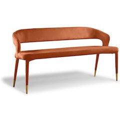 Destiny Cognac Velvet Bench