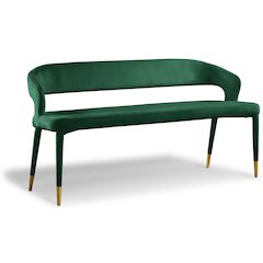 Destiny Green Velvet Bench