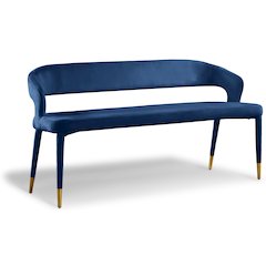 Destiny Navy Velvet Bench