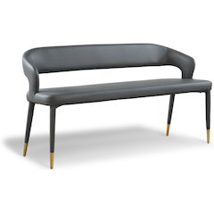 Destiny Grey Vegan Leather Bench