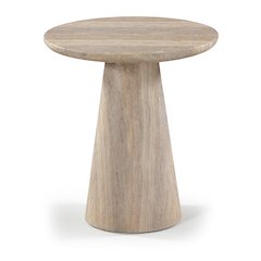 Cassino Travertine Concrete Indoor/Outdoor End Table