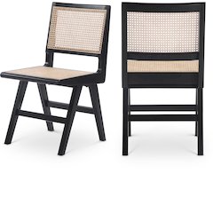 Preston Black Wood Dining Side Chair, Set of 2