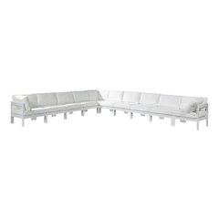 White Fabric Outdoor Patio Modular Sectional For Contemporary Lounge Comfort