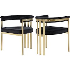 Marcello Black Velvet Dining Chair, Set of 2