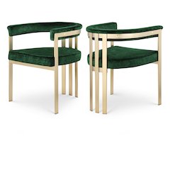 Marcello Green Velvet Dining Chair, Set of 2