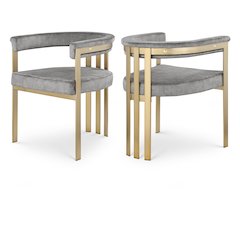 Marcello Grey Velvet Dining Chair, Set of 2