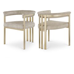 Marcello Stone Colored Velvet Dining Chair, Set of 2