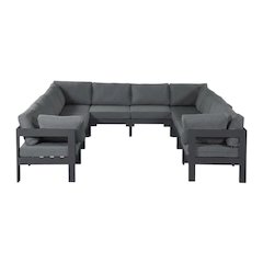 Gray Fabric Outdoor Patio Modular Sectional For Contemporary Style Relaxation