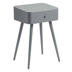 Grey Contemporary Bedroom Nightstand with Sleek Finish and Minimalist Design