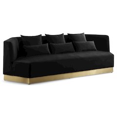 Marquis Black Velvet Sofa