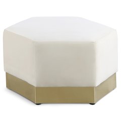 Marquis Cream Velvet Ottoman