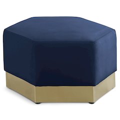Marquis Navy Velvet Ottoman
